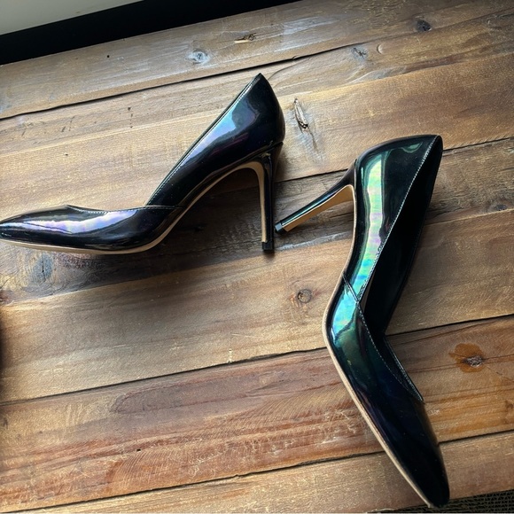 Loeffler Randall Jolie Kitten Heel in Black Opalescent Patent Leather Size 9 - Picture 4 of 11